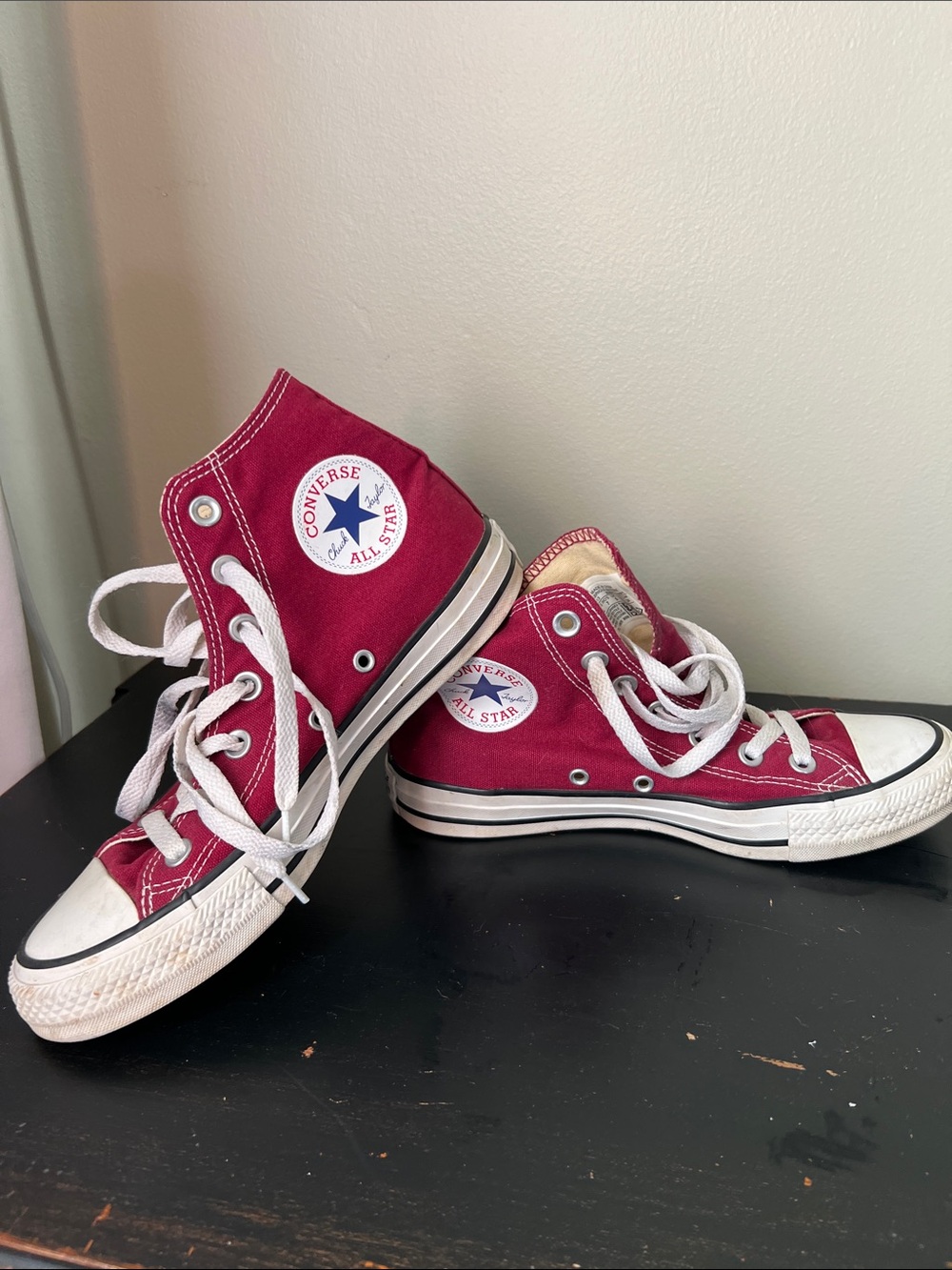 Converse High-Top Canvas Sneakers - Red size W 7/M 5